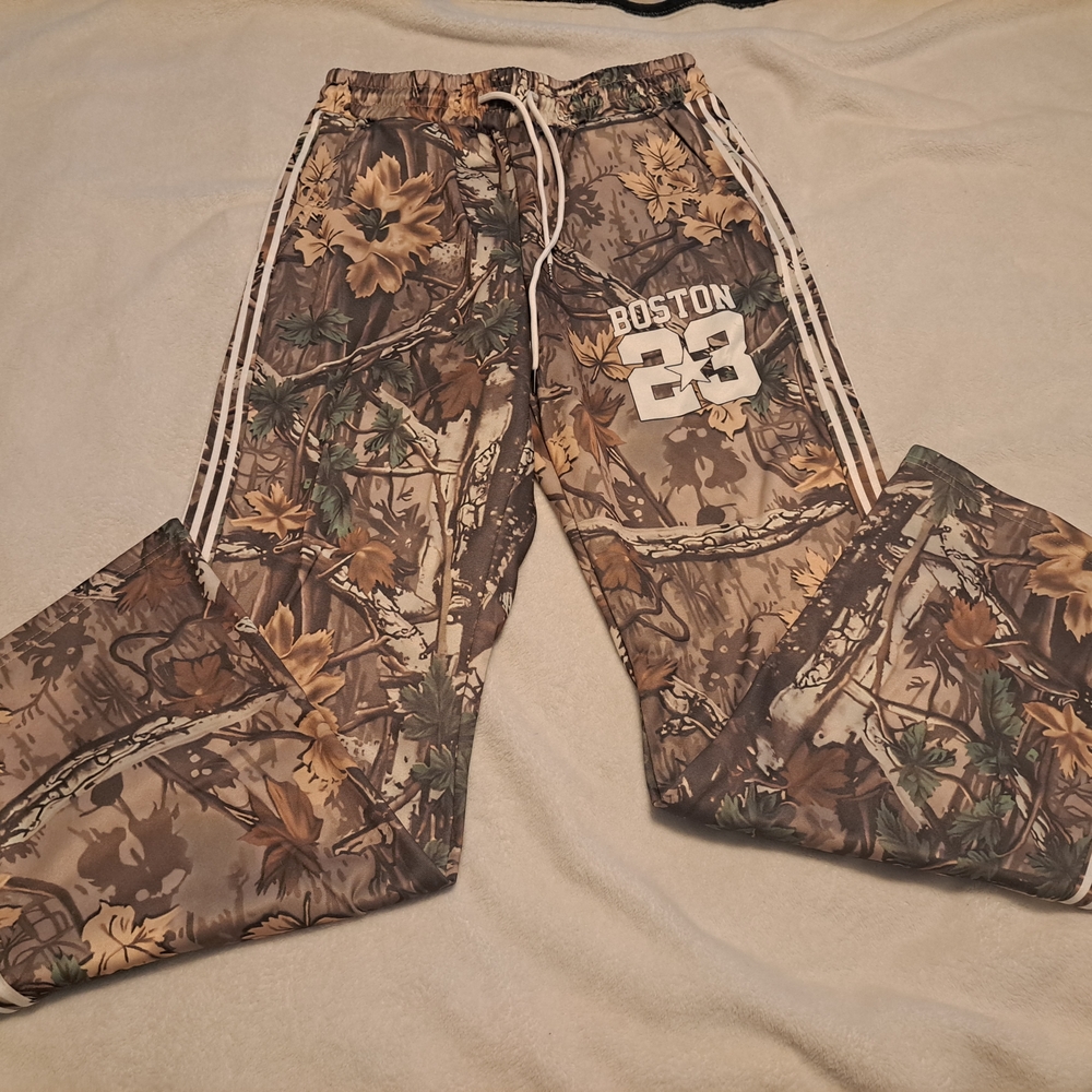 Brown & Green Camo Sweats with Boston 23 Print